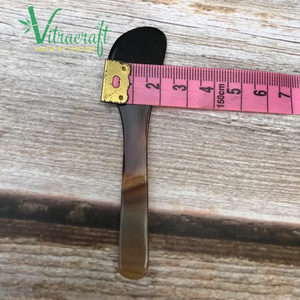 Cuchara cosmética única hecha de cuerno de búfer natural, cuchara para loción, regalo de tamaño natural 9cm - Product Image 6