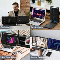 Moniteur d'extension latérale autonome pour ordinateur de bureau, écran supplémentaire portable, compatible avec les sacs à main et les bagages, affichage latéral intégré