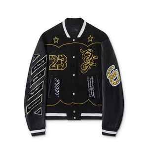 Long Baseball Letterman Vestes Logo Personnalisé Nouveau Vintage En Cuir Manches Varsity Veste Hommes Laine Broderie - Product Image 5
