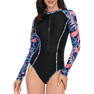 Combinaison de plongée à manches longues pour femme, respirante, à séchage rapide, avec fermeture éclair, service personnalisé OEM, vente en gros - Product Image 1