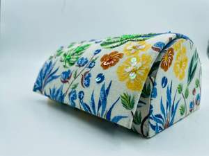 Boîte de rangement à bijoux rectangulaire en forme de dôme personnalisée, en tissu de coton, avec un design perlé, avec un porte-bague pour colliers et cosmétiques - Product Image 2