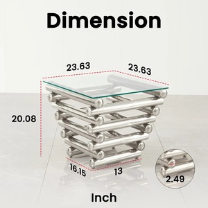 Mesa de Centro Rectangular Moderna de Lujo Ecológica, Muebles de Vidrio y Metal de Nuevo Diseño para Sala de Estar, Hogar, Bodas y Hoteles - Product Image 5