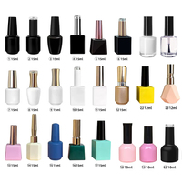 Flacon de vernis à ongles vide plat avec bouchon à vis mat personnalisé 10ml/15ml/20ml