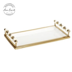 Nouveau Design Long plateau de service en métal artisanal avec finition dorée utilisé pour la décoration de la maison et le service des Fruits secs - Product Image 5