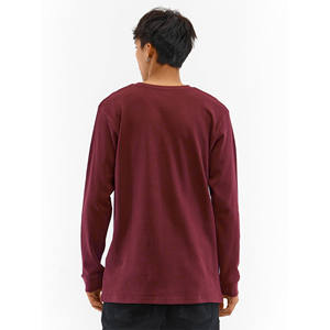 Vêtements de loisirs de qualité supérieure 100% coton T-Shirt homme manches longues personnalisé brodé gaufré tricot thermique 180 grammes en gros disponible - Product Image 3