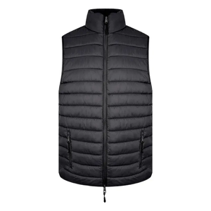 Gilet matelassé sans manches décontracté pour homme avec col montant, logo personnalisé, veste d'hiver respirante, fermeture éclair - Product Image 1