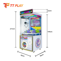 Machine à griffes commerciale en plastique pour attraper les prix, jeu d'arcade pour peluches et cadeaux, avec lumières LED, pour enfants et adultes, idéale pour centres commerciaux