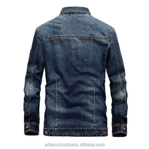 Factory <b>Men</b> No Hooded Design Printing Custom Jean Denim <b>Jacket</b> Button <b>Letter</b> Printed Denim <b>Jacket</b> Custom Jeans <b>Jacket</b> - Product Image 3
