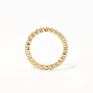 Anillo con diamantes radiantes de corte redondo de 0.98 ct, color D-F, claridad VVS1-VS2, diamantes cultivados en laboratorio, en oro de 14K y 18K, para regalo de aniversario nupcial. - Product Image 2