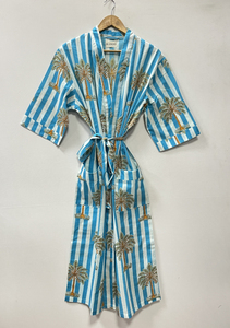 Robe Kimono Femme 100% Coton à Motif Floral Col V Tissée de Haute Qualité Décontractée Été Hiver Douce Respirante Séchage Rapide avec Logo Avant - Product Image 2