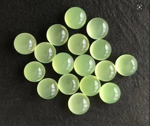 อัญมณีปรับเทียบอัญมณีทรงกลมเรียบพรีไนต์8มม. สีเขียวธรรมชาติแบบ DIY สำหรับทำเครื่องประดับแหวนจี้อาลีบาบา - Product Image 2