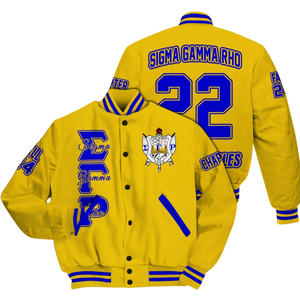 Sigma Gamma Rho 1922 Royal Blue Letterman Jacket Premium SGRho Greek Varsity Poodle Pride Fashion Coat - Product Image 3