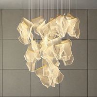 Lustre LED moderne en acrylique, design contemporain et très populaire, pour décoration intérieure, idéal pour villa, salon, escalier, salle à manger