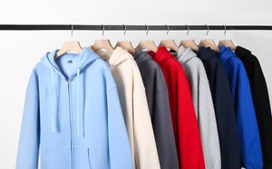 Tamaño de EE. UU. Gráfico personalizado Sherpa polar 380gsm kapuze jerséis de doble capa skybule Sudadera con capucha cremallera completa sudaderas con capucha de peso pesado - Product Image 2