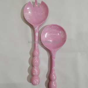 Design Home & Hotel Restaurant Party Table Serving Use Salad Server <b>Set</b> with Attractive <b>Beads</b> Handle Spoon <b>Set</b> - Product Image 1
