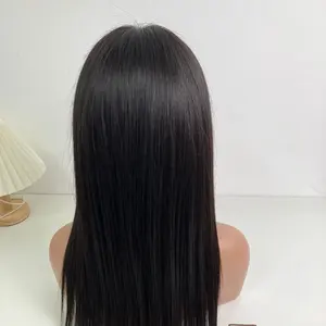 Rohhaar 13 × 4 HD Spitzen knochengerade Frontalperücke natürliches schwarz 18 Zoll- vietnamesisches lockiges Haar- natürliche Farbe- Remy-Haar