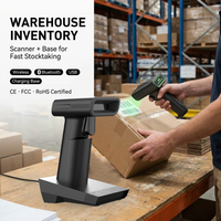 Escáner de Código de Barras Inalámbrico Portátil con Interfaz USB WCMI OEM, Escáner de Código de Barras Láser 1D con Base de Carga en Stock