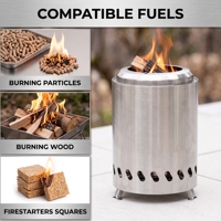 Brasero de table en acier inoxydable 14/18 cm, sans fumée, pour camping, jardin, patio, pique-nique