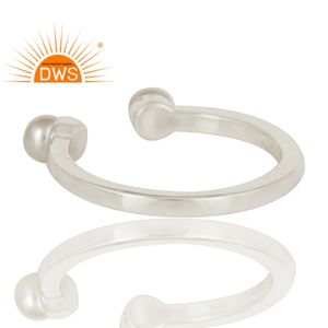 Best Selling Fine Sterling Silver Natural <b>Pearl</b> Adjustable <b>Ring</b> Custom Jewelry Manufacturer - Product Image 3