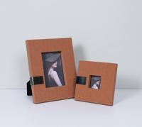 Cadre photo en cuir tressé fait main de luxe moderne, support minimaliste en cuir PU pour photos, cadeaux de bureau, ensemble cadeau UV