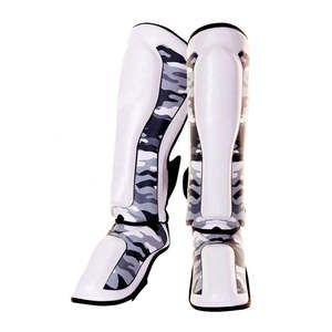 Almohadillas de Kickboxing MMA, Protector de cuero, protectores de pies para piernas para Muay Thai y correas de Espinilla de boxeo para Protección deportiva - Product Image 1