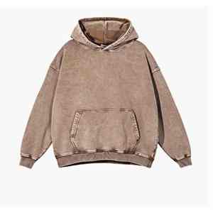 เสื้อฮู้ดดี้วินเทจแบบซักฟอกทรงหลวม มีกระเป๋าจิงโจ้ แขนยาว สไตล์ลำลอง - Product Image 1