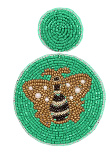 Pendientes hechos a mano con bordado de cuentas de vino para mujer y Niña de la India, aretes hechos a mano de glowin fashion - Product Image 3