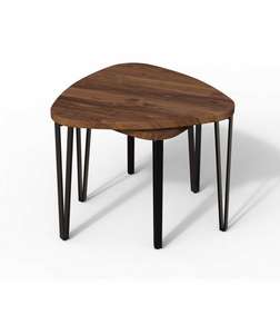 Nouveau Design de Table d'appoint pour salon avec plateau rond en bois et finition noire, nous pouvons personnaliser. - Product Image 3