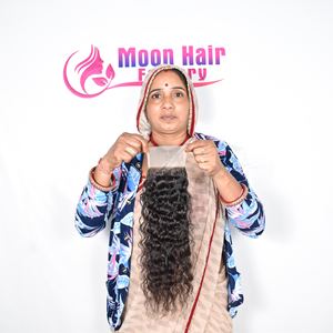 Produit de haute qualité neuf, fermeture en cheveux humains indiens doux, bouclés, offrant un look naturel, pour salon, fête ou usage quotidien, à vendre - Product Image 1