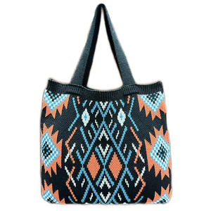 Bolso de Mano Tejido a Crochet de Estilo Étnico para Mujer - Patrón Geométrico para Salidas de Verano a la Moda - Product Image 5