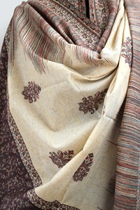 ผ้าคลุมไหล่ผู้หญิงแบบหรูหรา ผ้าพัชมีนา ลายปักด้าย สำหรับฤดูหนาว ผ้าขนสัตว์เนื้อแน่น ระบายอากาศได้ดี - Product Image 2