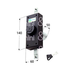 CERRADURA BOMBA PARA PUERTA Y PERSIANAS Cilindro antidesgarro, apertura interna con pomo Grosor incluido pomo 48mm. Varillas no incluidas - Product Image 1