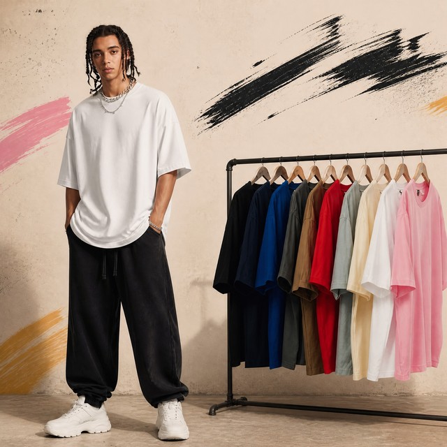 Classic Durable Crew Neck 100% Cotton Men's Oversized T-Shirt Comfortable Lightweight White Casual Daily Wear Custom