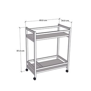 Chariot utilitaire en bois rétro coloré à deux étages avec compartiment de serviteur pour la présentation de bouteilles à usage domestique - Product Image 4