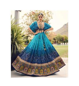 Última Moda en Lehenga Choli de Chinon Puro con Estampado Digital, Opción de Compra al por Mayor y al Detal Directamente de Fábrica, Venta Rápida - Product Image 1
