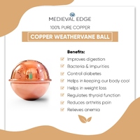 Boule d'eau en cuivre 100% ayurvédique pour améliorer la purification de l'eau, soutenir la santé immunitaire et favoriser la guérison naturelle