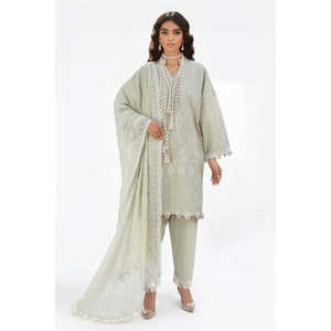 Ensemble de costume en lawn brodé 3 pièces pour femmes avec dupatta en mousseline brodée KD-62004 - Product Image 4