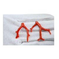 Paire de 18 carats assortis en forme de bâton de corail rouge italien naturel poli rugueux corail de mer Méditerranée pour la fabrication de bijoux boucle d'oreille