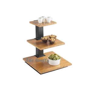 Three Tier Wooden And Iron Cake Stand With Premium Quality <b>Table</b> <b>Top</b> Accessories Pastry Cake Snacks Server - Product Image 1