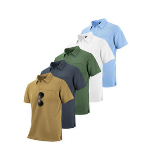 Polos Personalizables de Manga Larga para Hombre para Primavera/Verano, Tejido Jersey Transpirable con Cuello Alto y Diseño Sólido - Product Image 1