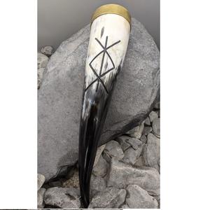 Cuerno de bebida Medieval vikingo Natural pulido, cuernos de vaca AGate, decoración para beber cerveza, estilo artesanal para venta de Navidad - Product Image 3