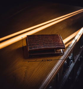 กระเป๋าสตางค์แบบพับสองพับหนังแท้ยูนิเซ็กส์แบบคลาสสิกพร้อมช่องใส่บัตรแบบสั้นเปิดปิดช่องยาวหลายช่องเป็นมิตรกับสิ่งแวดล้อม - Product Image 6