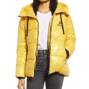 Vestes bouffantes décontractées de couleur jaune à fermeture éclair avec vestes gonflées respirantes de Pékin personnalisées pour la vente chaude - Product Image 1