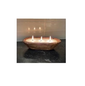 Bougeoir à pâte en bois naturel Bols à pâte en bois romantiques de luxe Bougie en bois pour prix de gros - Product Image 4