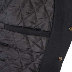 High Quality Black Pure Wool Varsity Letterman Bomber Jacket for Men Genuine Leather Sleeves CollegeBaseballjacket for men - Product Image 4