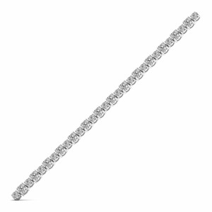 IGI Certified Lab Grown Round Diamond Tennis <b>Bracelet</b> in <b>Solid</b> 925 Sterling <b>Silver</b> - Product Image 4
