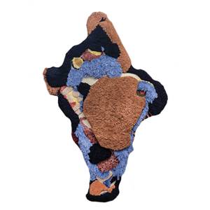 Caminantes Red & Orange <b>Wool</b> & Bamboo Silk Wall Art & Tapestry Abstract Pattern for Home Decor - Product Image 1