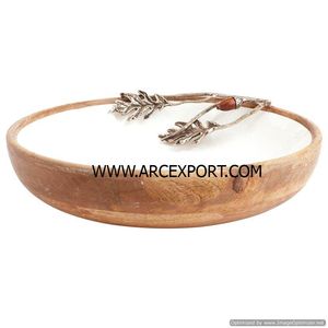 Grand plateau de service en émail Nouveau design Décoration standard de meilleure qualité Plateau de service de couleur brun clair à un prix abordable - Product Image 3