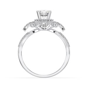 Bague en forme de fleur personnalisée pour femme en argent sterling 925 avec pierre CZ fabriquée au Vietnam - Product Image 3