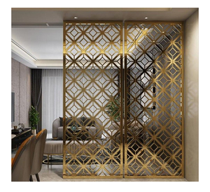 ฉากกั้นส่วนตัวทำจากทองเหลืองตัดด้วยเลเซอร์ใช้ตกแต่งในอาคารการออกแบบที่ทันสมัยสไตล์ - Product Image 1